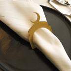 Cincin Serbet dari Logam Bermotif Bulan Sabit (Set Isi 12)