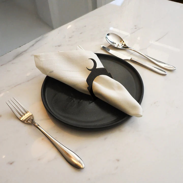 Cincin Serbet dari Logam Bermotif Bulan Sabit (Set Isi 12)