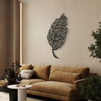 Hiasan Dinding Metal Surah Al-Falaq Motif Daun
