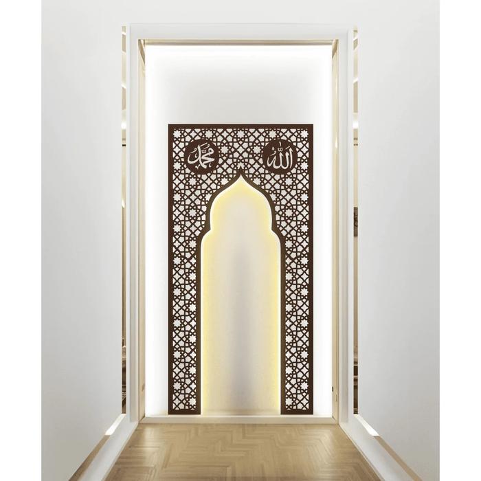 Hiasan Dinding Mihrab Mushola Metal