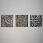 Set 3 Hiasan Dinding Metal Kufic – Ayatul Kursi, Al-Falaq & An-Nâs