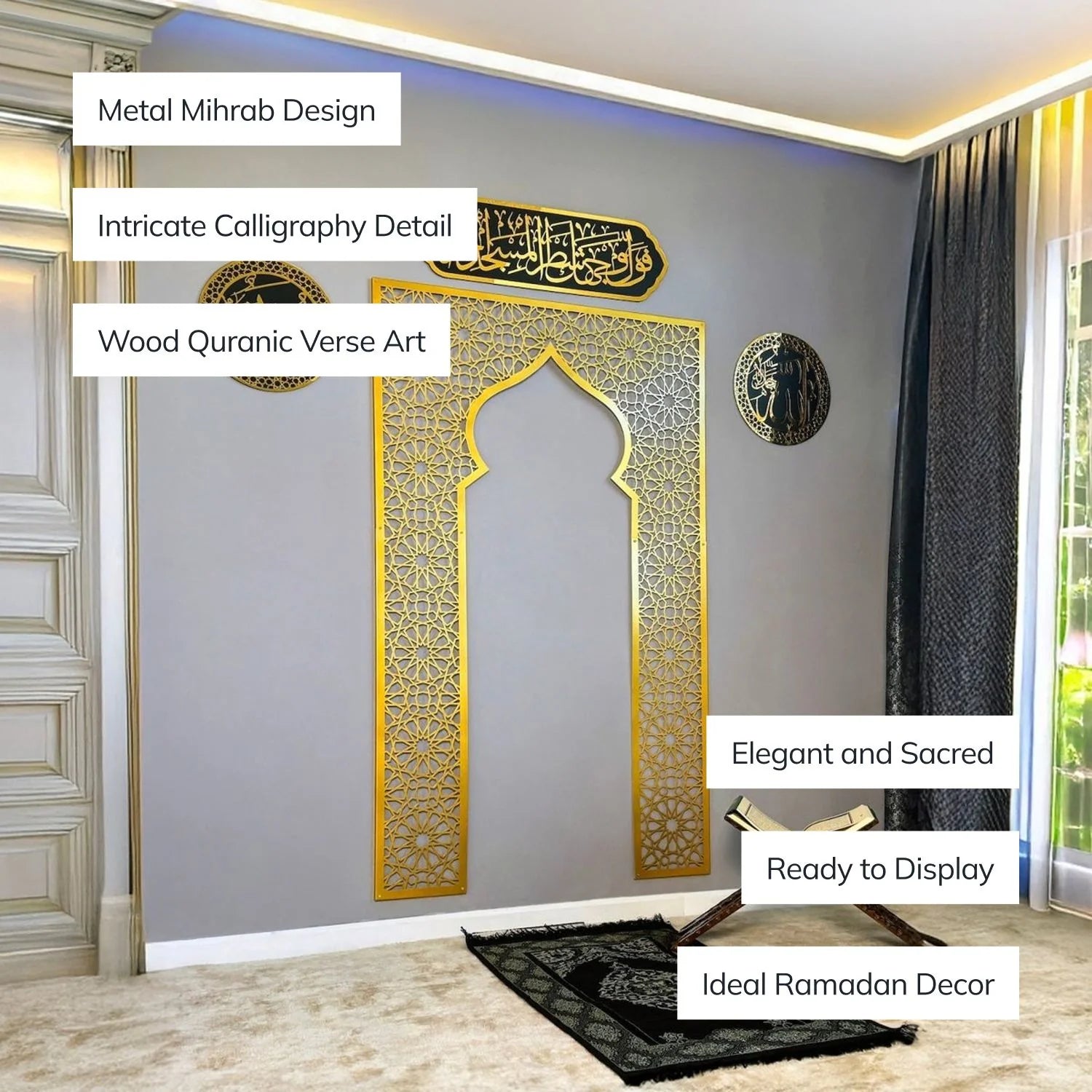Set Mihrab Metal untuk Ruang Salat